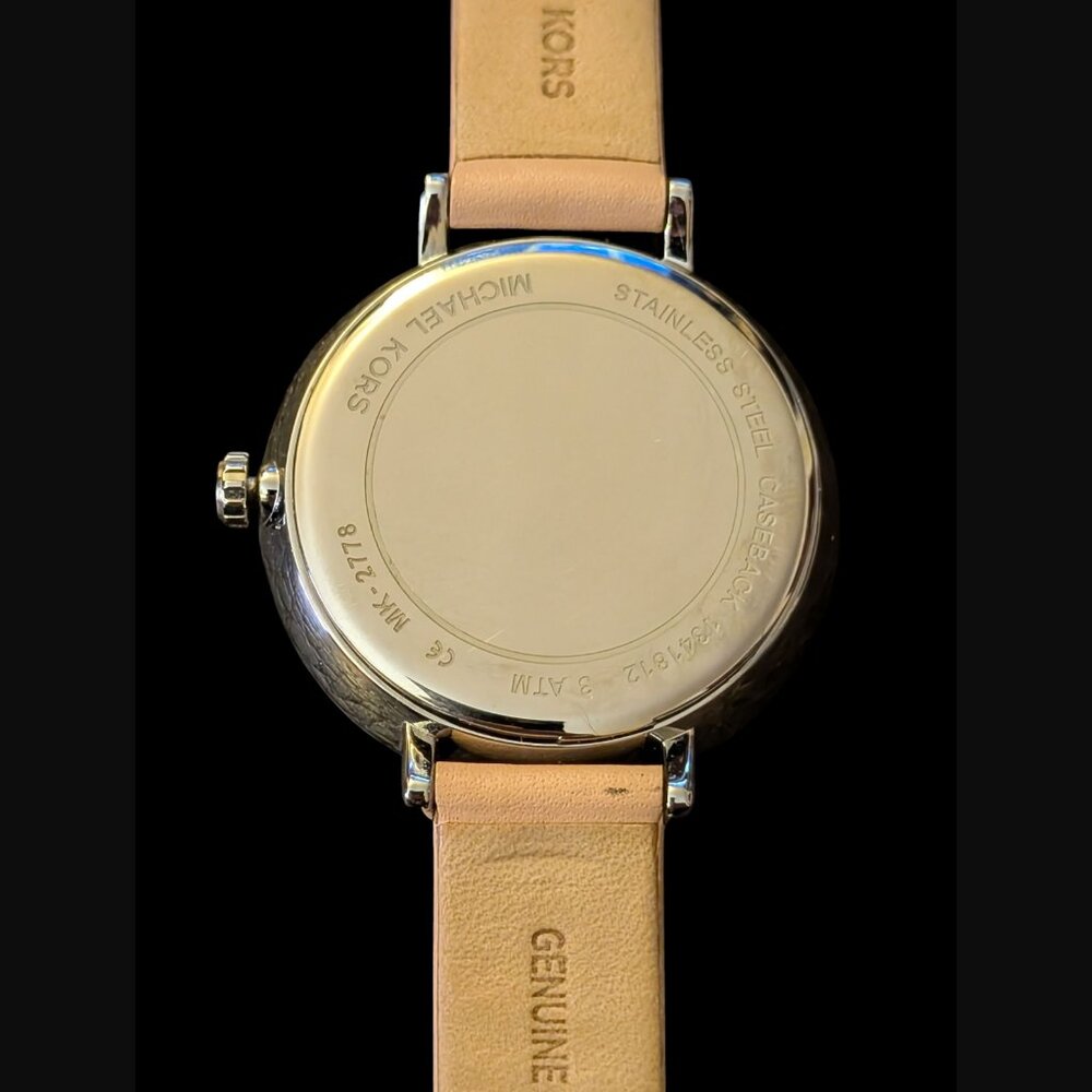 Michael Kors Mk 2778 Womens Charley Genuine Leather Silver Tone Wristwatch - Picture 5 of 9